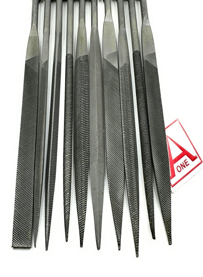 أون مجموعة مبارد Aone، 18 سم × 10 قطع، متعددة الاستخدامات مع مقبض، للبرد والتشكيل والصقل على الذهب والفضة والمعادن اللينة والخشب والبلاستيك وغيرها، لصناعة المجوهرات والساعات والنماذج والحرف اليدوية. - Image 3